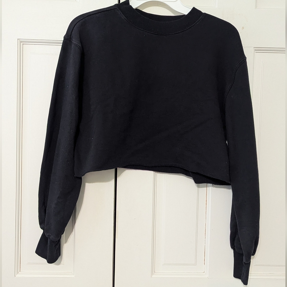 Divided Black Crop Top